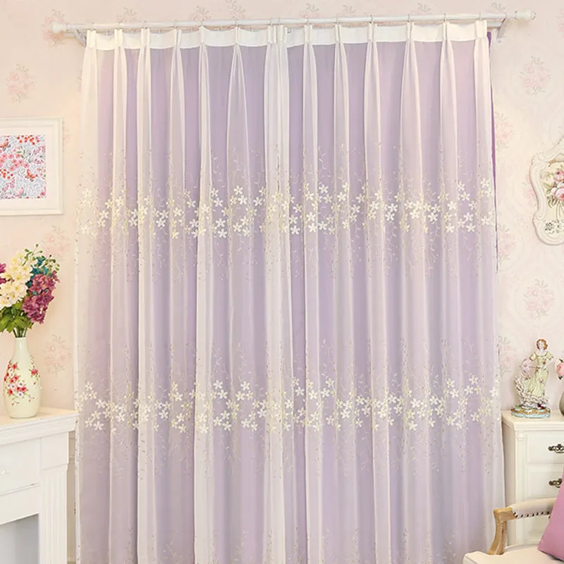 Kyla 2-Layer Embroidery Blackout Soundproof Custom Curtain