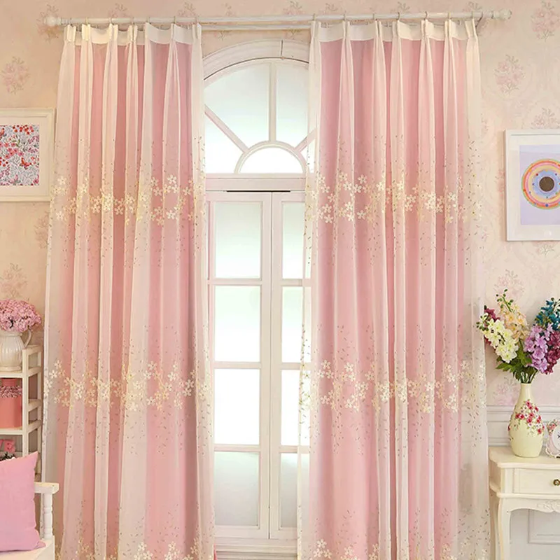 Kyla 2-Layer Embroidery Blackout Soundproof Custom Curtain