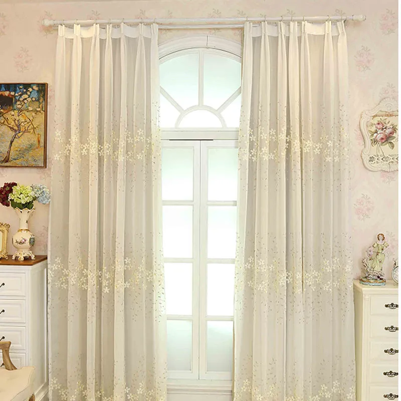 Kyla 2-Layer Embroidery Blackout Soundproof Custom Curtain