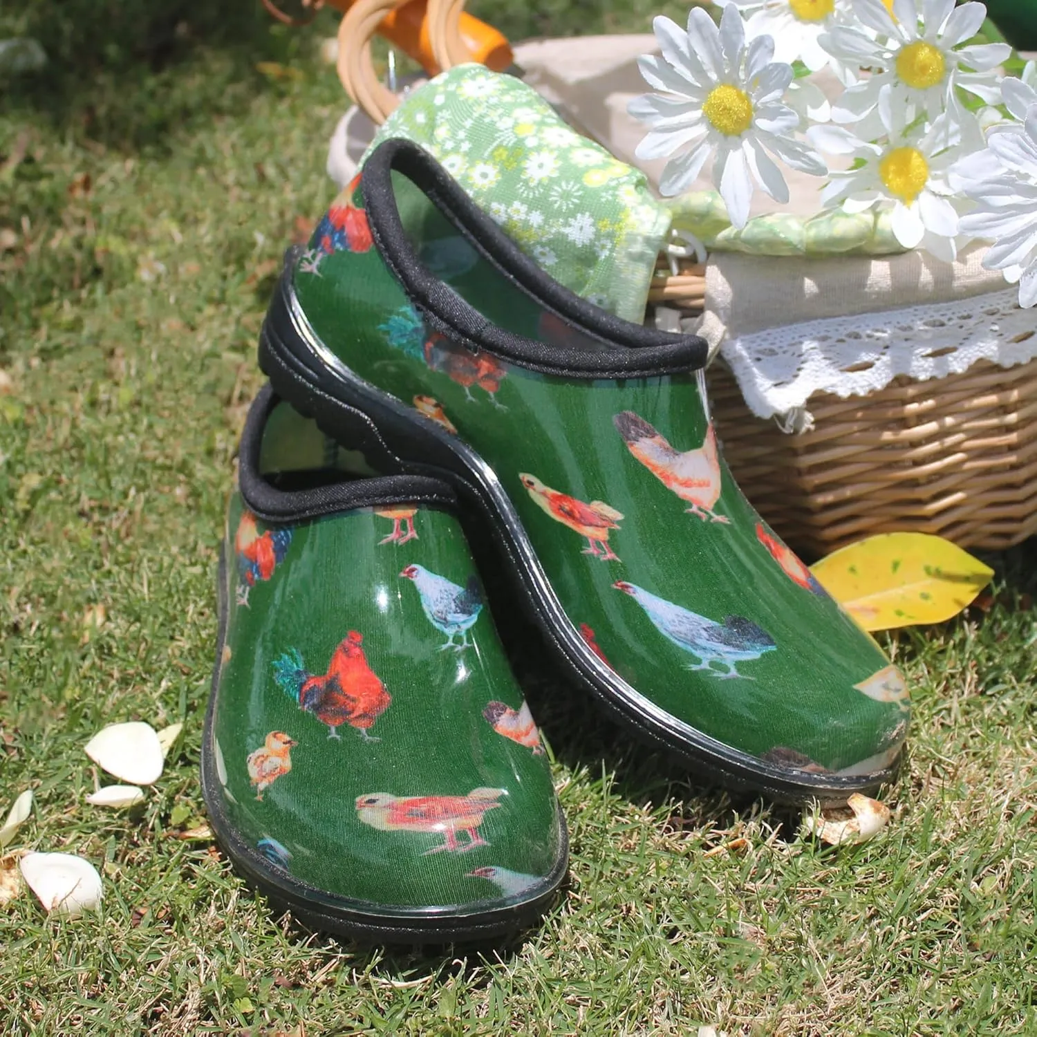 landchief Women's Garden Shoes Waterproof Garden Clogs for Women, Comfortable Slip-on Shoes with Cushioned Insole, Non-Slip Work Shoes for Women Outdoor, Gardening and Yard