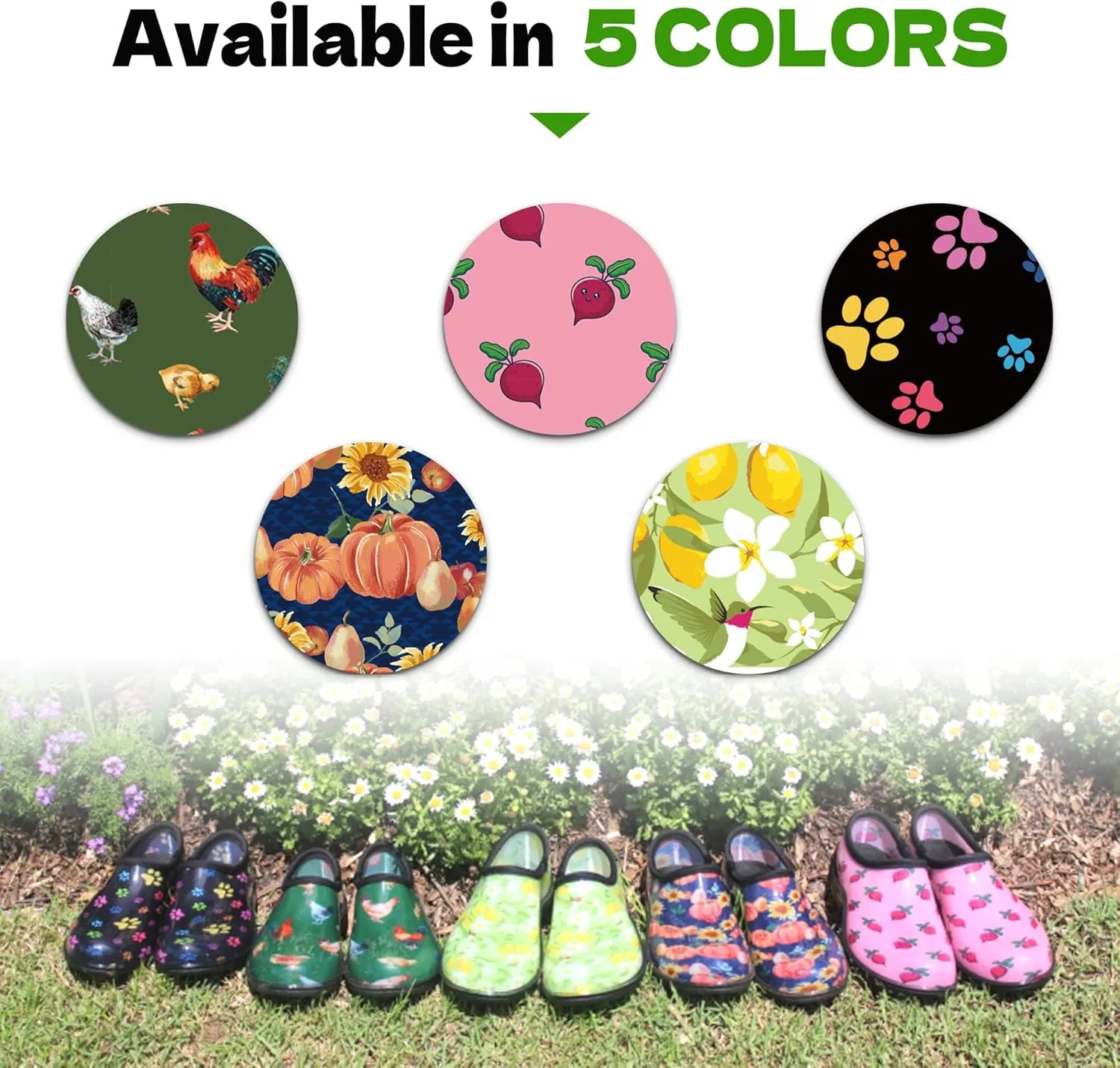 landchief Women's Garden Shoes Waterproof Garden Clogs for Women, Comfortable Slip-on Shoes with Cushioned Insole, Non-Slip Work Shoes for Women Outdoor, Gardening and Yard