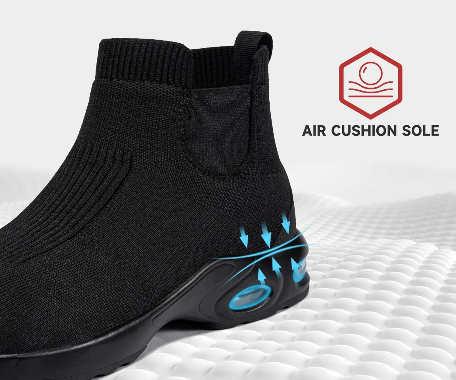 LARNMERN Steel Toe Shoes for Men Women Water Resistant Work Boots Non Slip Safety Sneakers Slip On Industrial Air Cushion Chelsea Boots