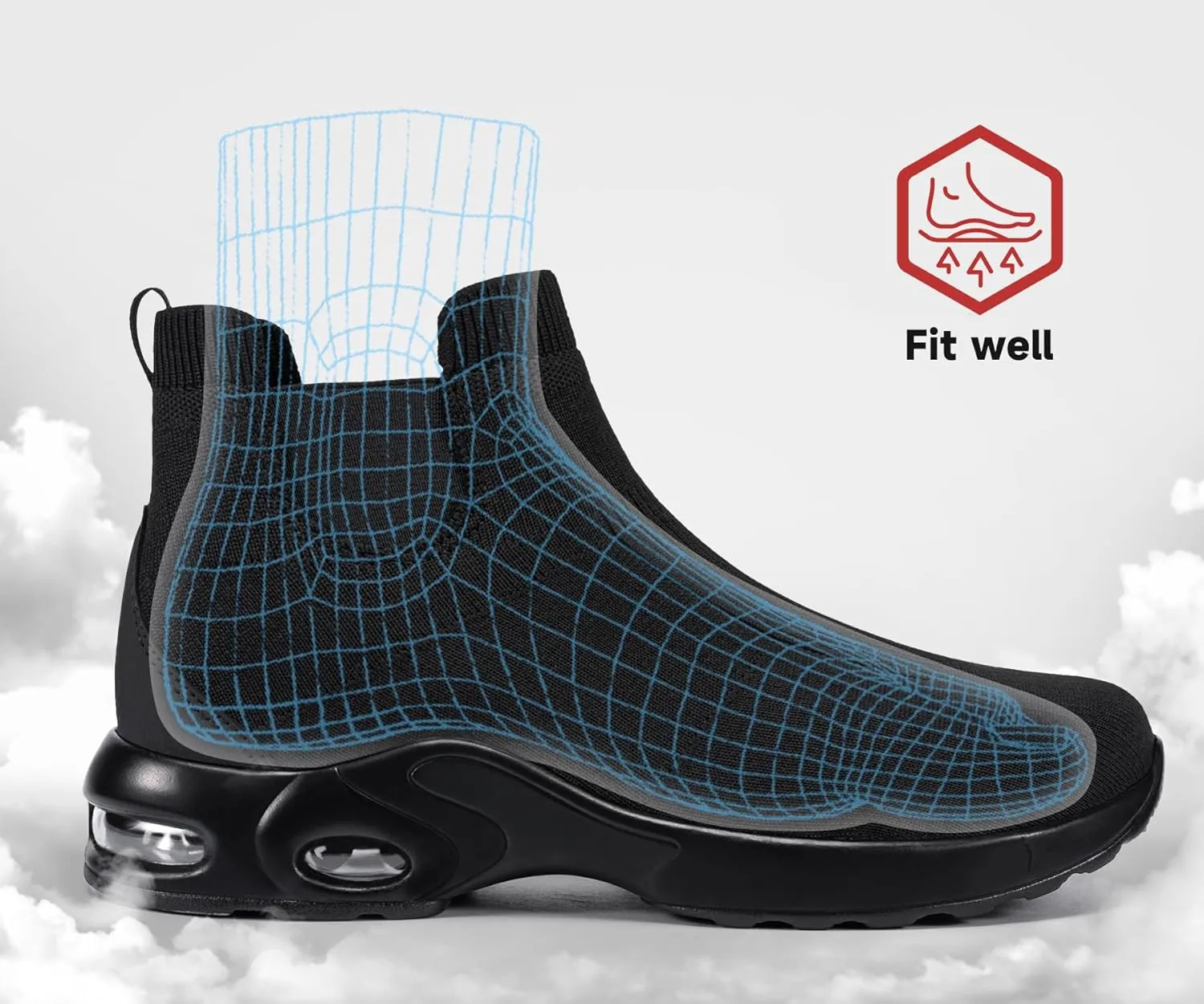 LARNMERN Steel Toe Shoes for Men Women Water Resistant Work Boots Non Slip Safety Sneakers Slip On Industrial Air Cushion Chelsea Boots