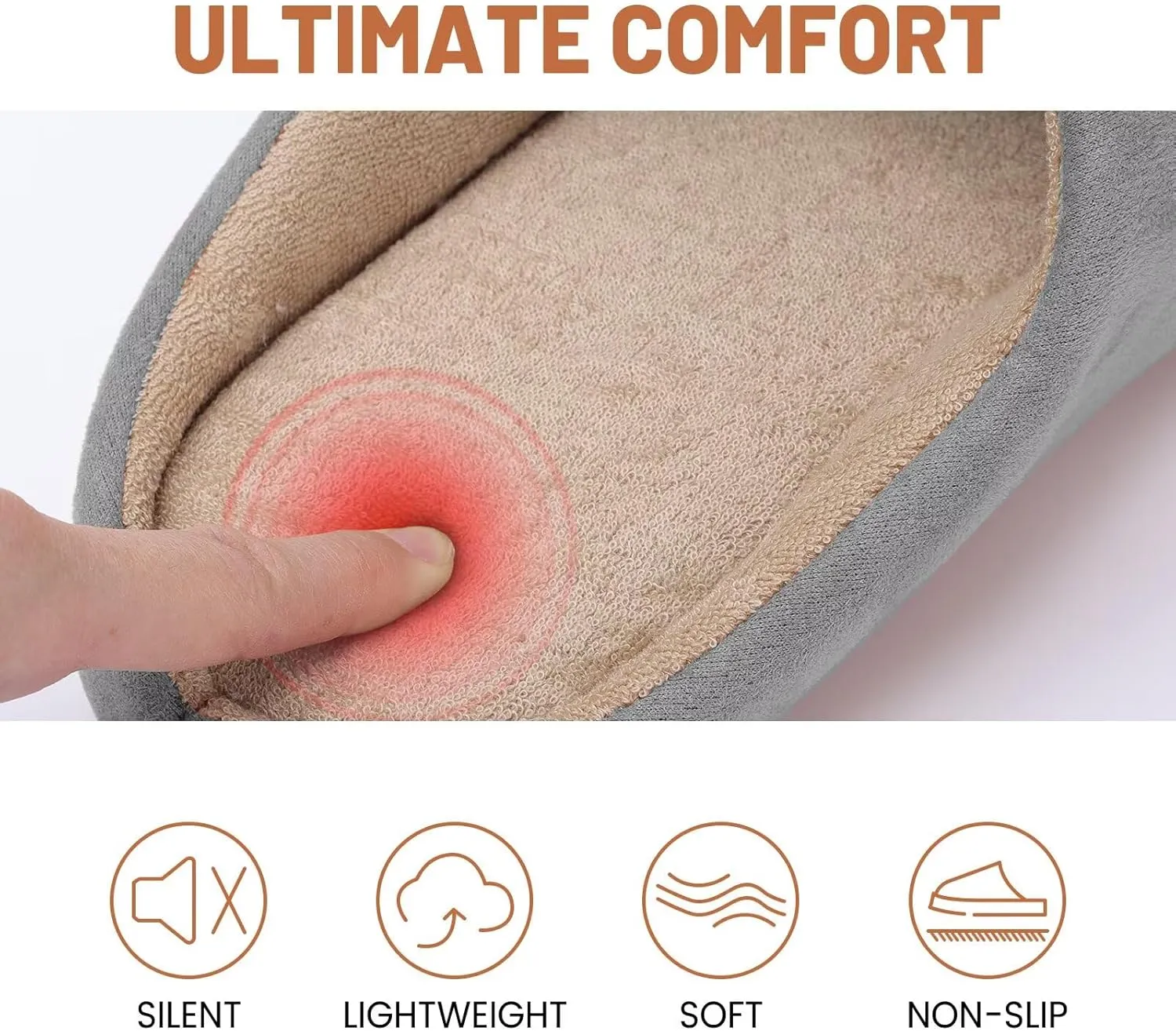 LBF Womens Fuzzy House Slippers All Season Non Slip Indoor Slip-On Breathable Lightweight Quiet Sole Cozy Soft Comfort for Home