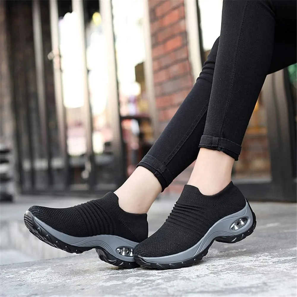LEADER SHOW Women's Casual Walking Shoes Comfortable Loafers Slip-On Nursing Shoes Fashion Platform Sneakers