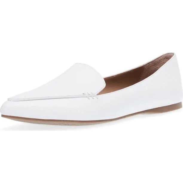 Leather White Flat On Madden Toe Steve Loafers Pointed Summer markdown Closed Slip Feather Customer-first