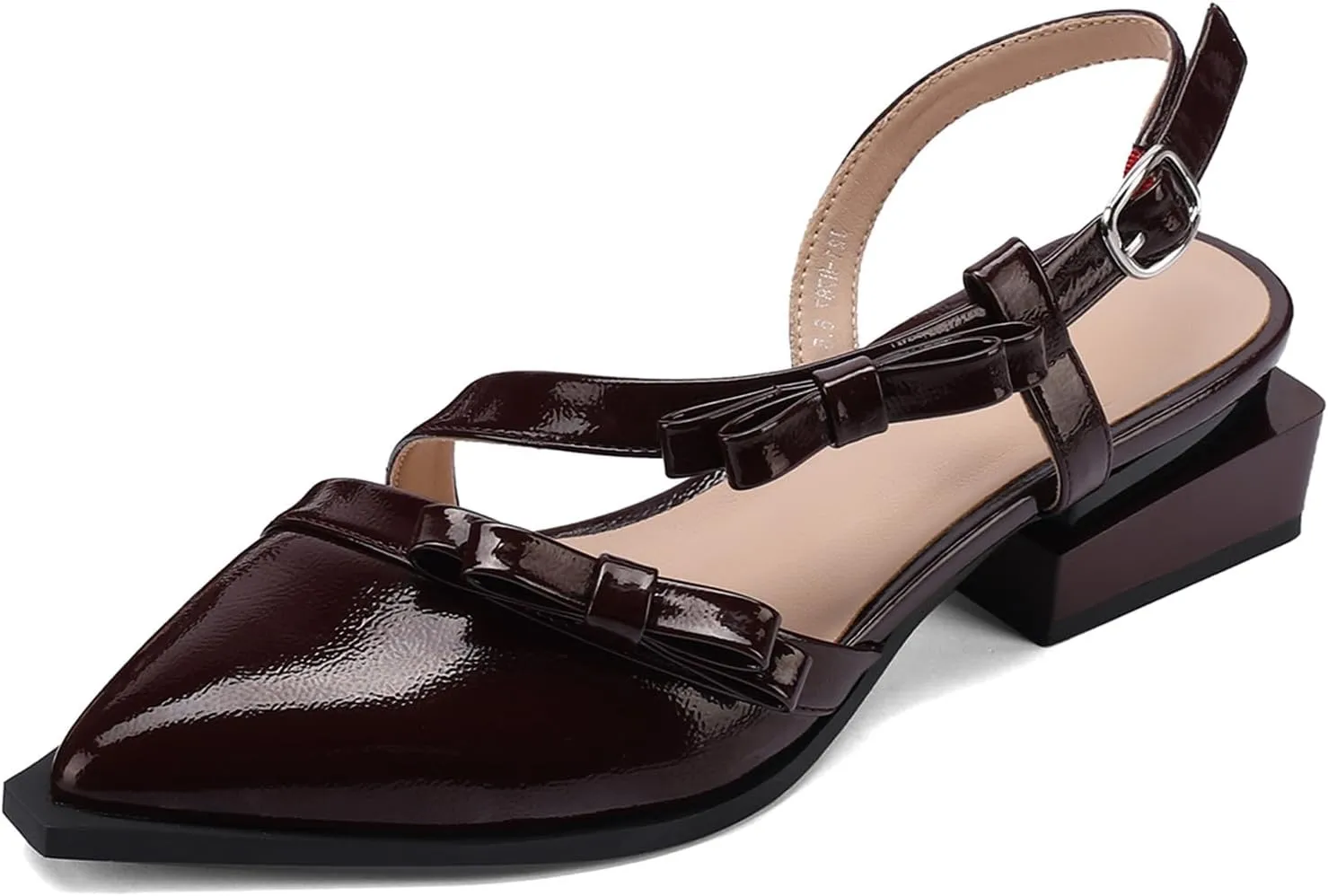 LingxiaUne Shoes for Women Fashion Forward Elegant Dressy Womens Pumps and Loafers with Low Chunky Heel and Sleek Pointed Toe Design Fashion Forward