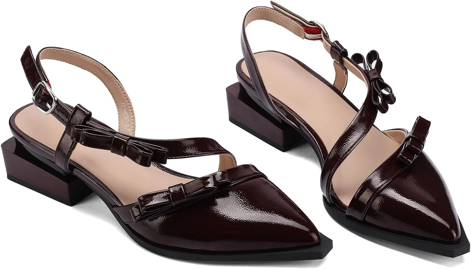 LingxiaUne Shoes for Women Fashion Forward Elegant Dressy Womens Pumps and Loafers with Low Chunky Heel and Sleek Pointed Toe Design Fashion Forward