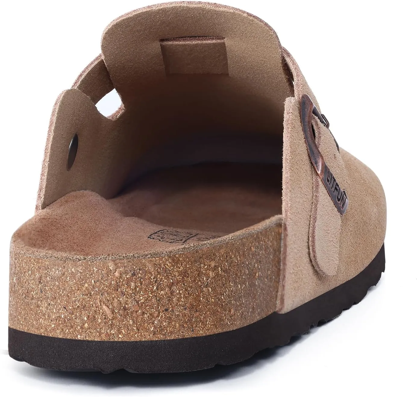 Litfun Women's Genuine Suede Clogs Soft Footbed Leather Potato Shoes Comfort Slip On Clogs with Arch Support