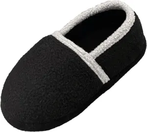 Little/Big Kids Warm Plush Fleece Slippers with Soft Memory Foam Slip-on Indoor Shoes