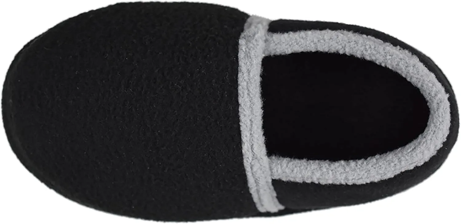 Little/Big Kids Warm Plush Fleece Slippers with Soft Memory Foam Slip-on Indoor Shoes