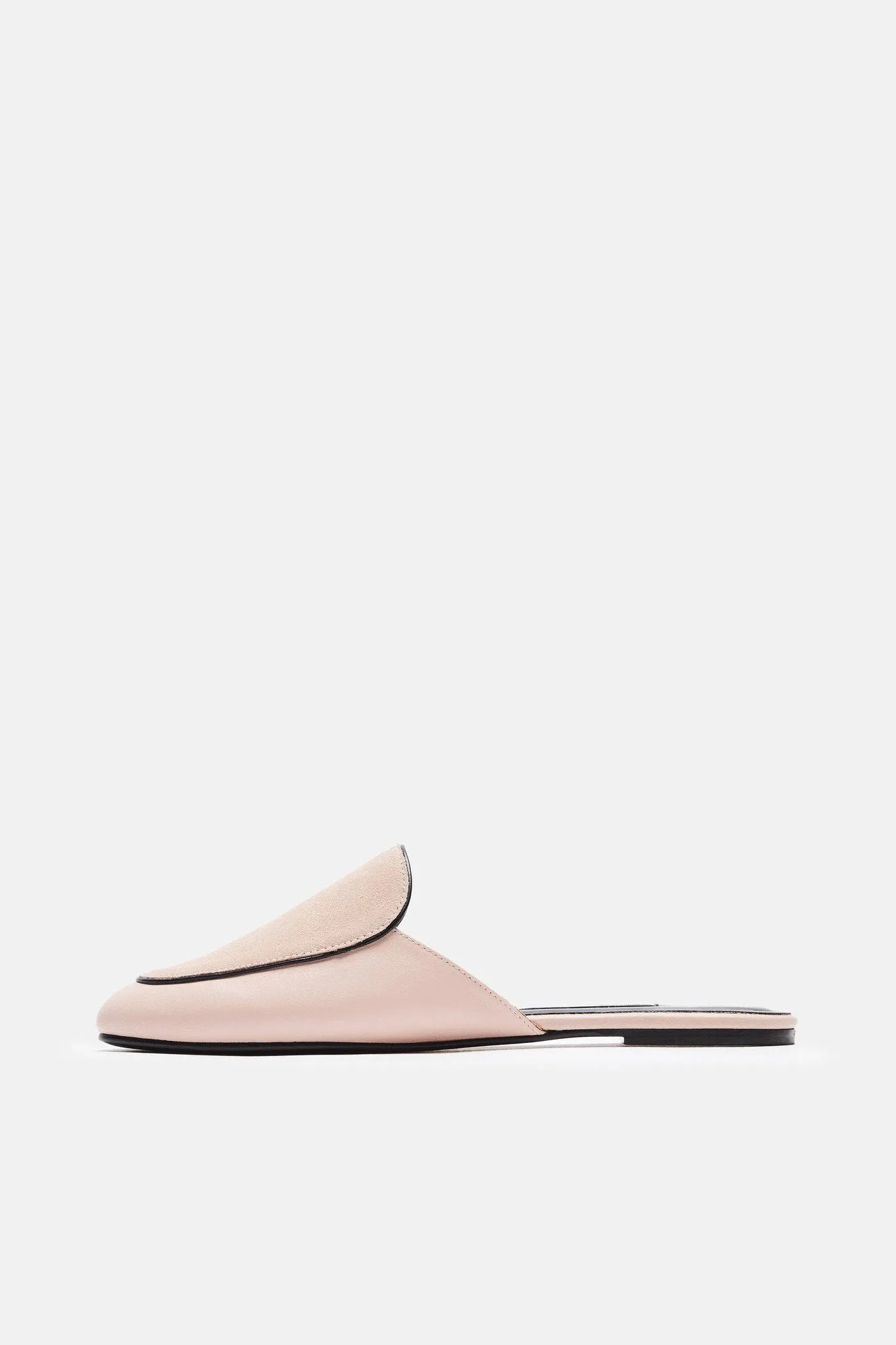 Liza Mule - Blush with Black Piping