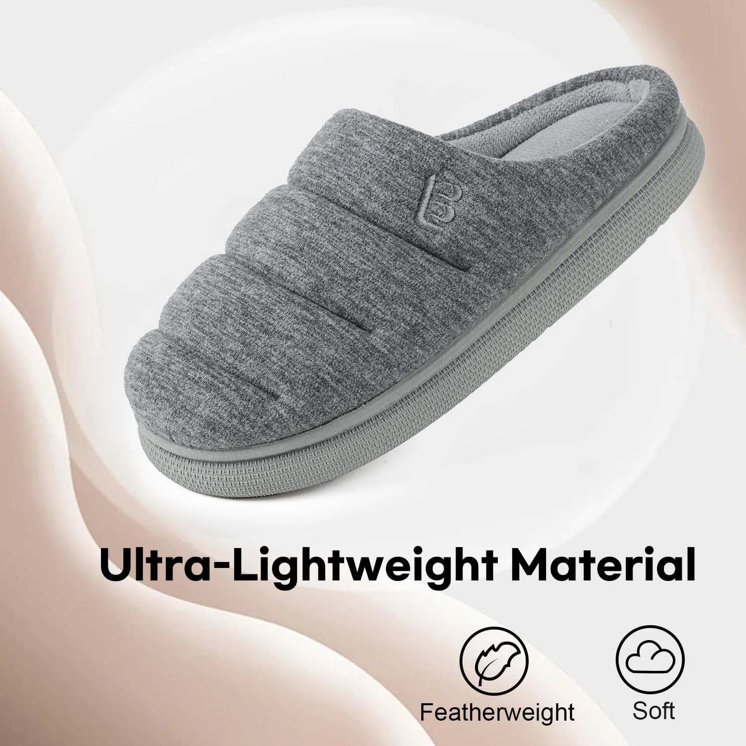 LongBay Women's House Slippers Ultra-Soft Memory Foam Bedroom Shoes Slip On Clogs for Indoor Outdoor