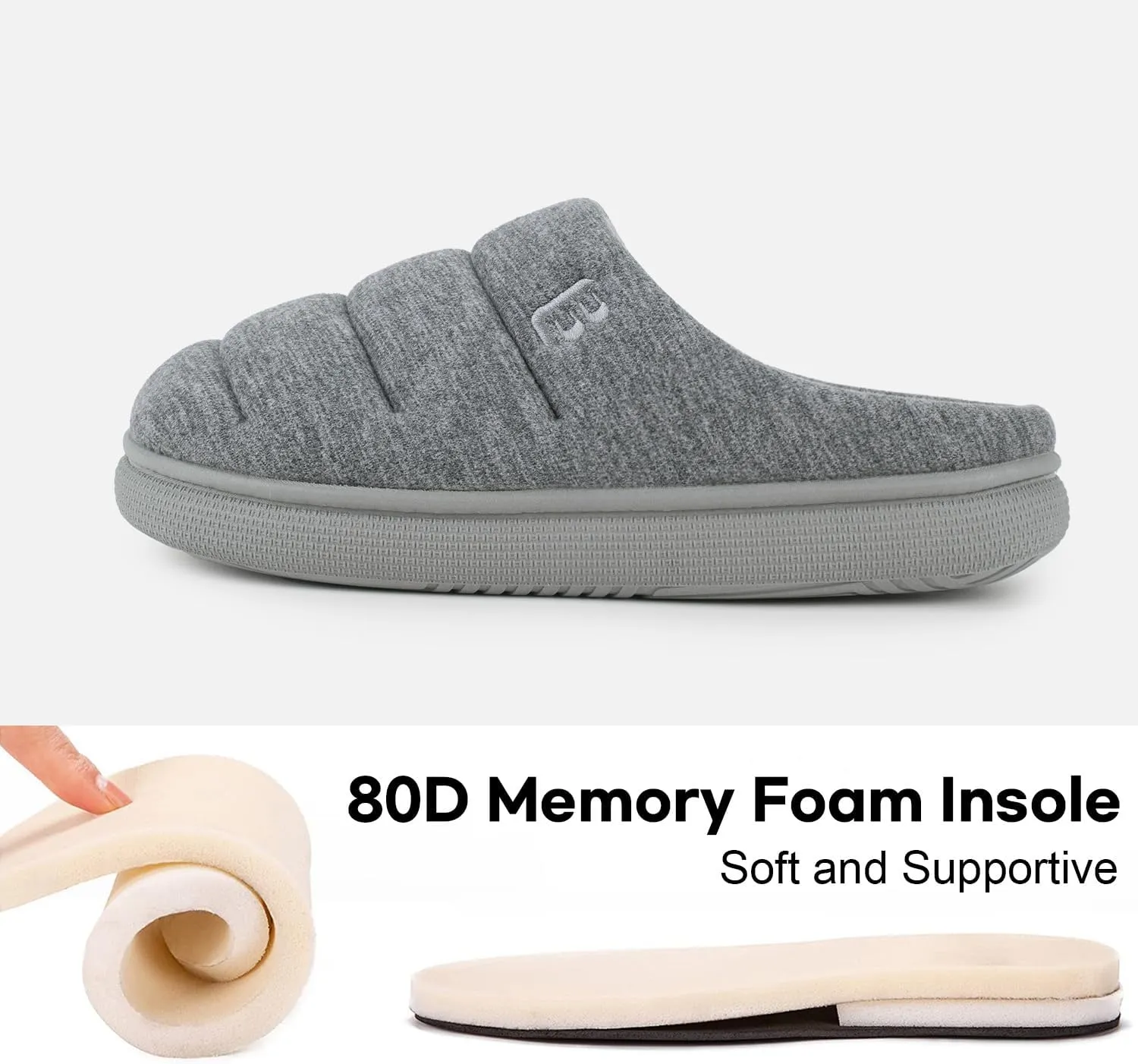 LongBay Women's House Slippers Ultra-Soft Memory Foam Bedroom Shoes Slip On Clogs for Indoor Outdoor