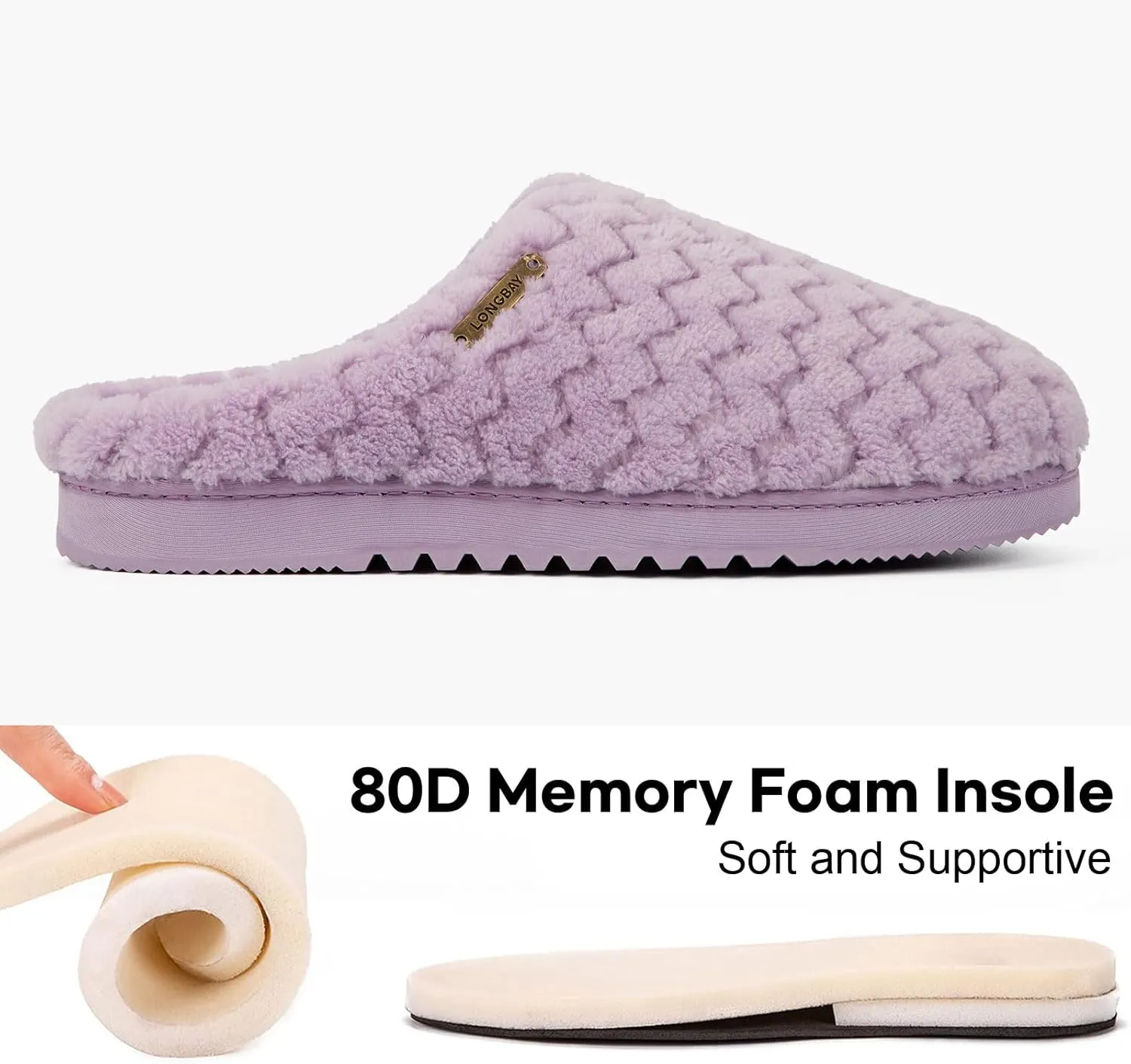 LongBay Women's Slip-On House Slippers Comfy Memory Foam Bedroom Shoes