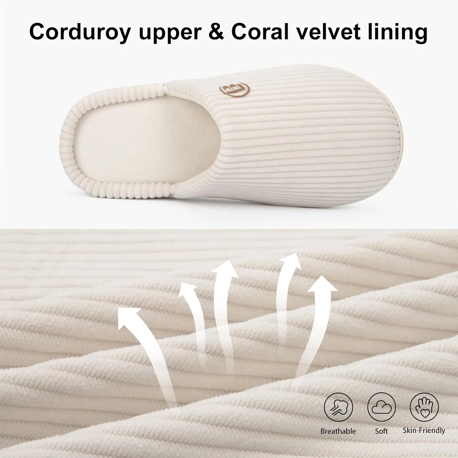 LongBay Women's Slippers Soft Comfy Memory Foam Slip-On Indoor House Shoes with Non-Slip Sole