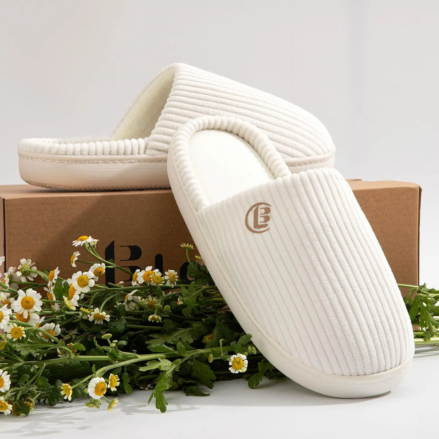 LongBay Women's Slippers Soft Comfy Memory Foam Slip-On Indoor House Shoes with Non-Slip Sole