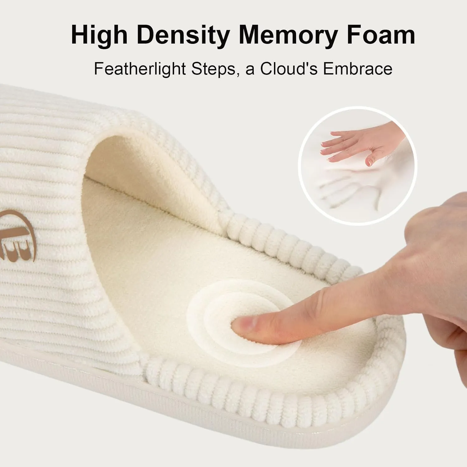 LongBay Women's Slippers Soft Comfy Memory Foam Slip-On Indoor House Shoes with Non-Slip Sole