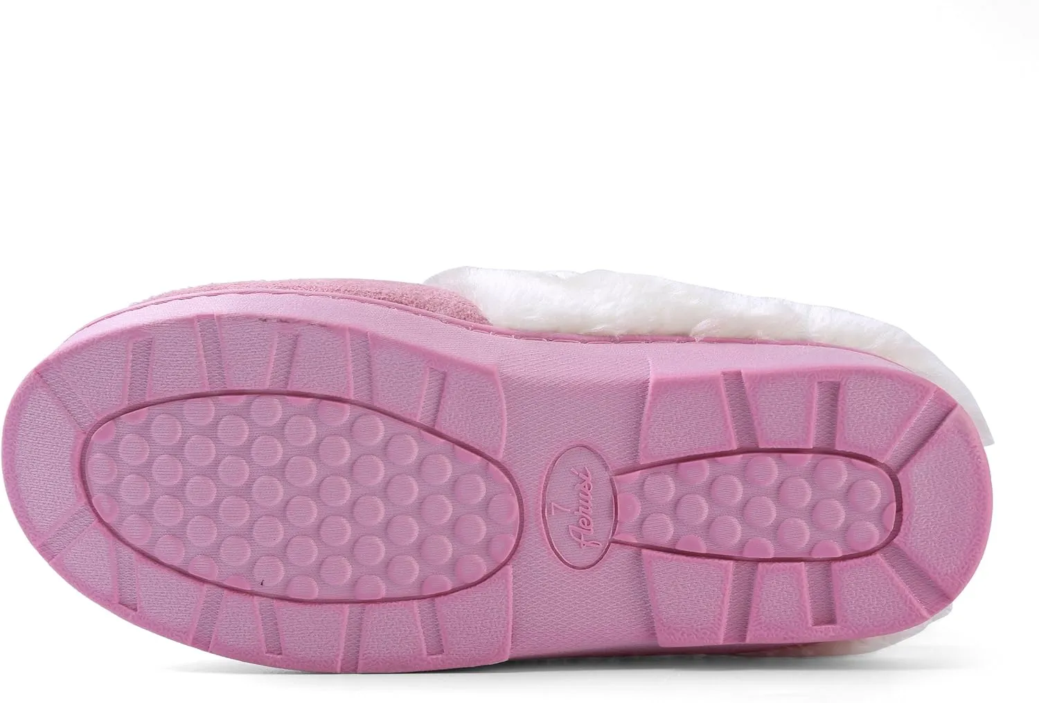 Luxurious Comfy Plush Slippers,Unique Ribbon bow Accent Pattern,Fleece Band and Interior,Non-slip Rubber Textured Sole
