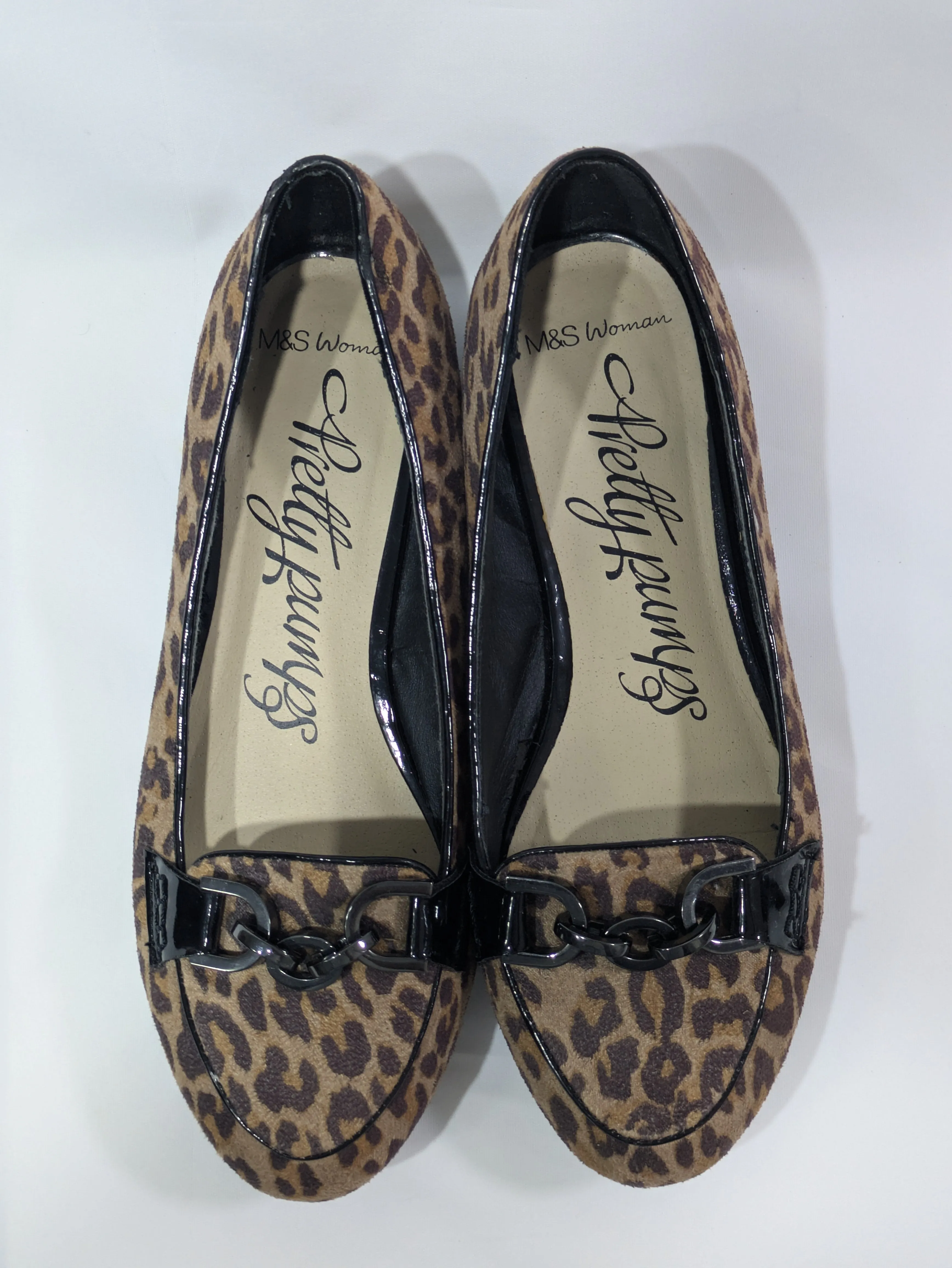 M&S Women's Cheetah Printed Loafers/Pumps – Size UK 5 / EU 38 / US 7