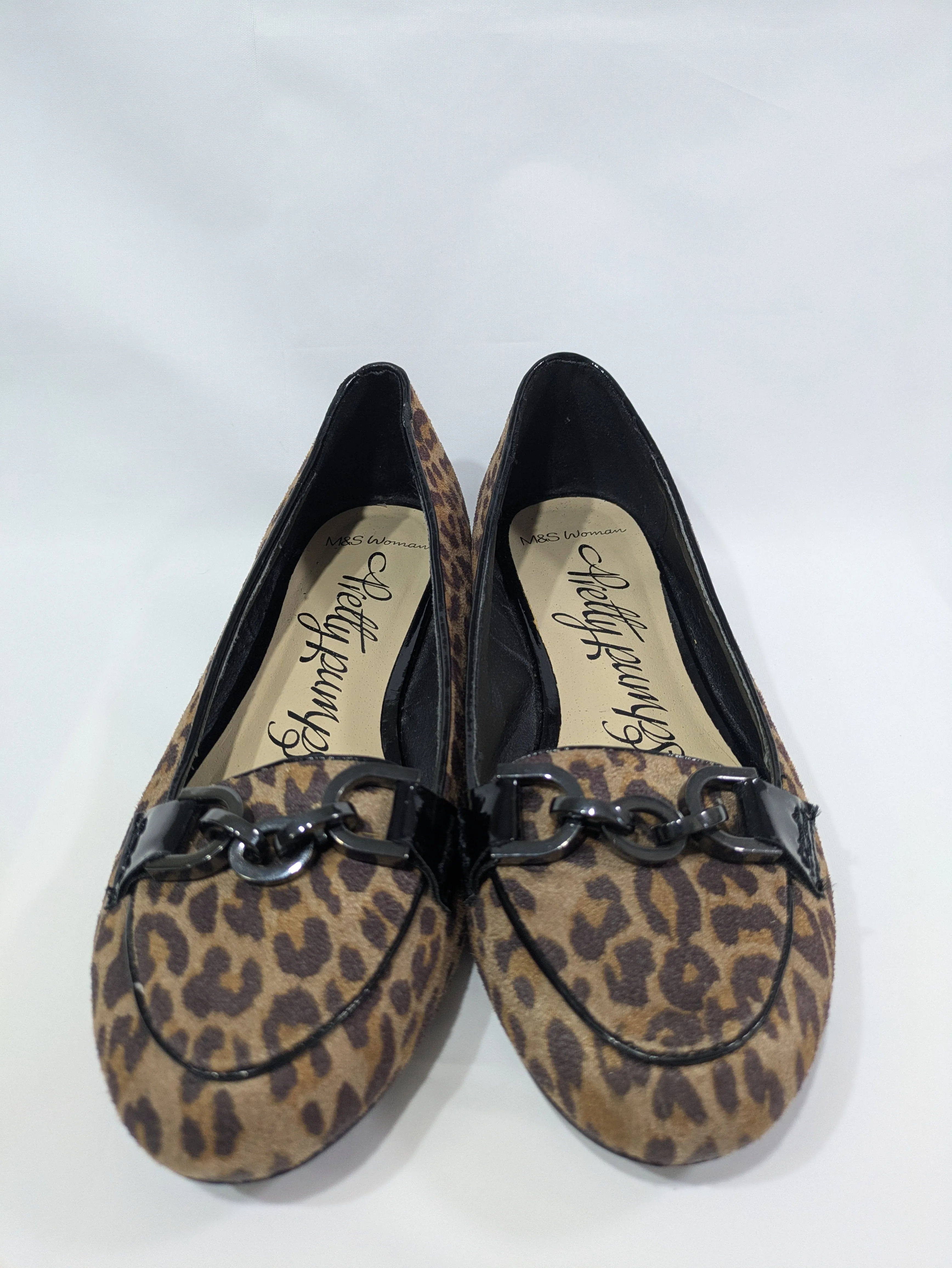 M&S Women's Cheetah Printed Loafers/Pumps – Size UK 5 / EU 38 / US 7