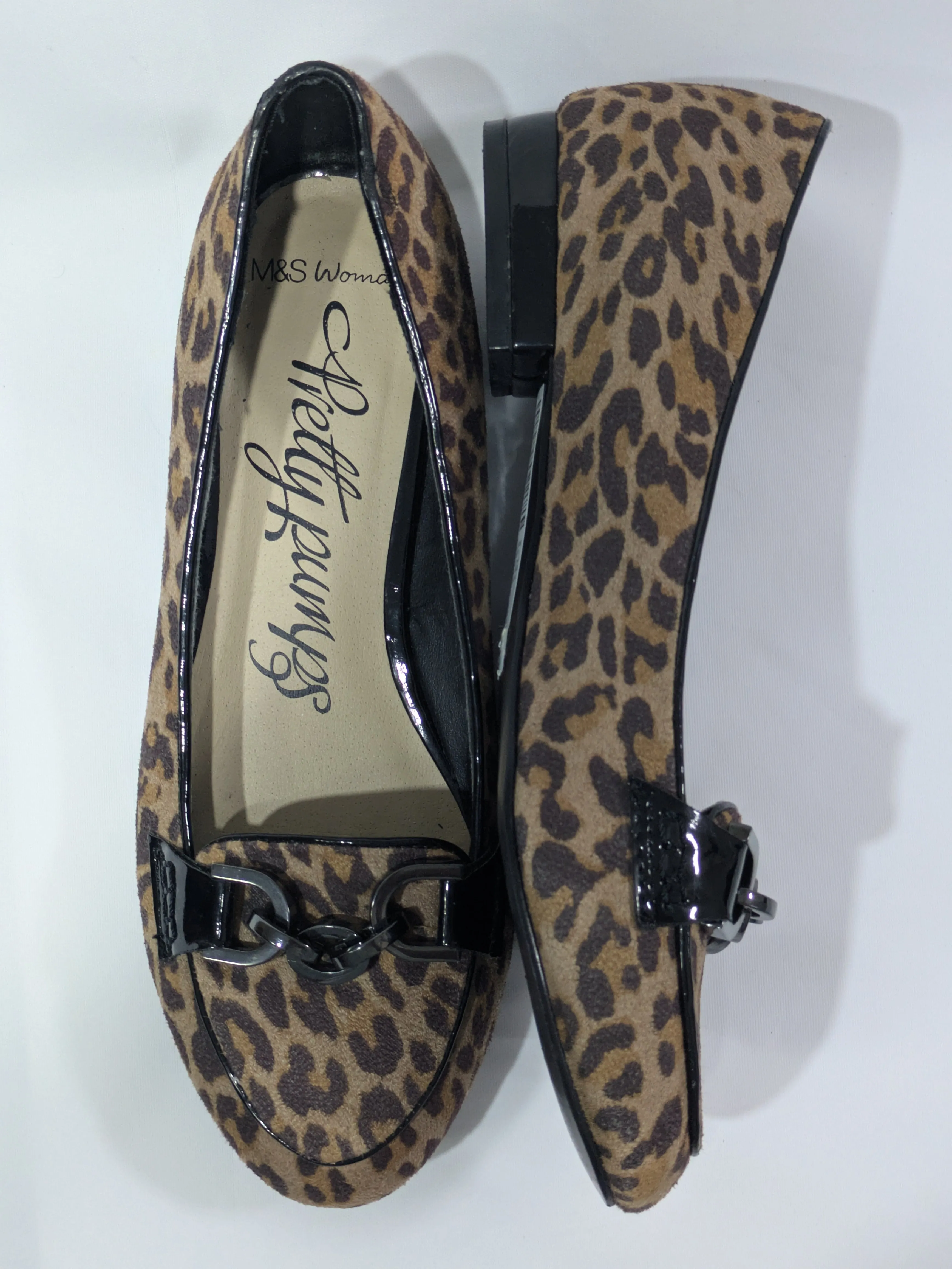 M&S Women's Cheetah Printed Loafers/Pumps – Size UK 5 / EU 38 / US 7