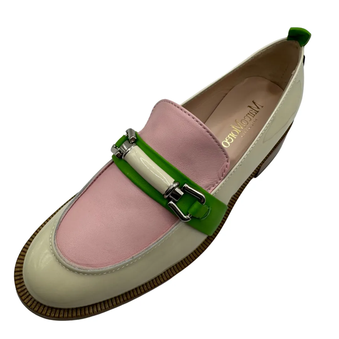 Marco Moreo Cream, Pink & Green Loafers