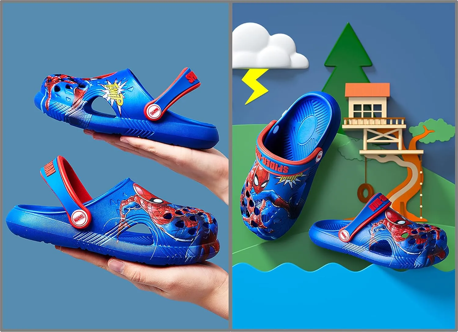 Marvel Spider-Man Avengers Clogs Slip on Water Shoes Casual Summer for Boys Kids Children