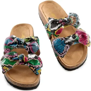 Mata Shoes Women Fashion Slide Sandals Soft Cork Footbed Slip On Bow Slides