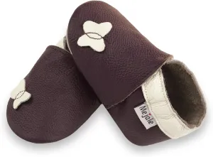 Mejale Baby Shoes Soft Sole Leather Moccasins Cartoon Butterfly Infant Toddler First Walker Slippers
