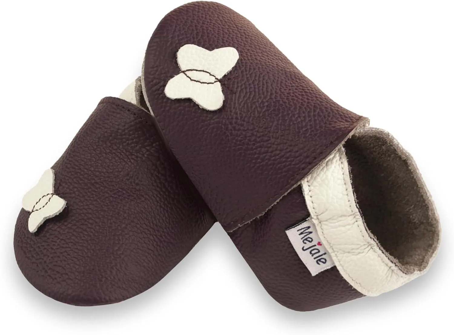 Mejale Baby Shoes Soft Sole Leather Moccasins Cartoon Butterfly Infant Toddler First Walker Slippers