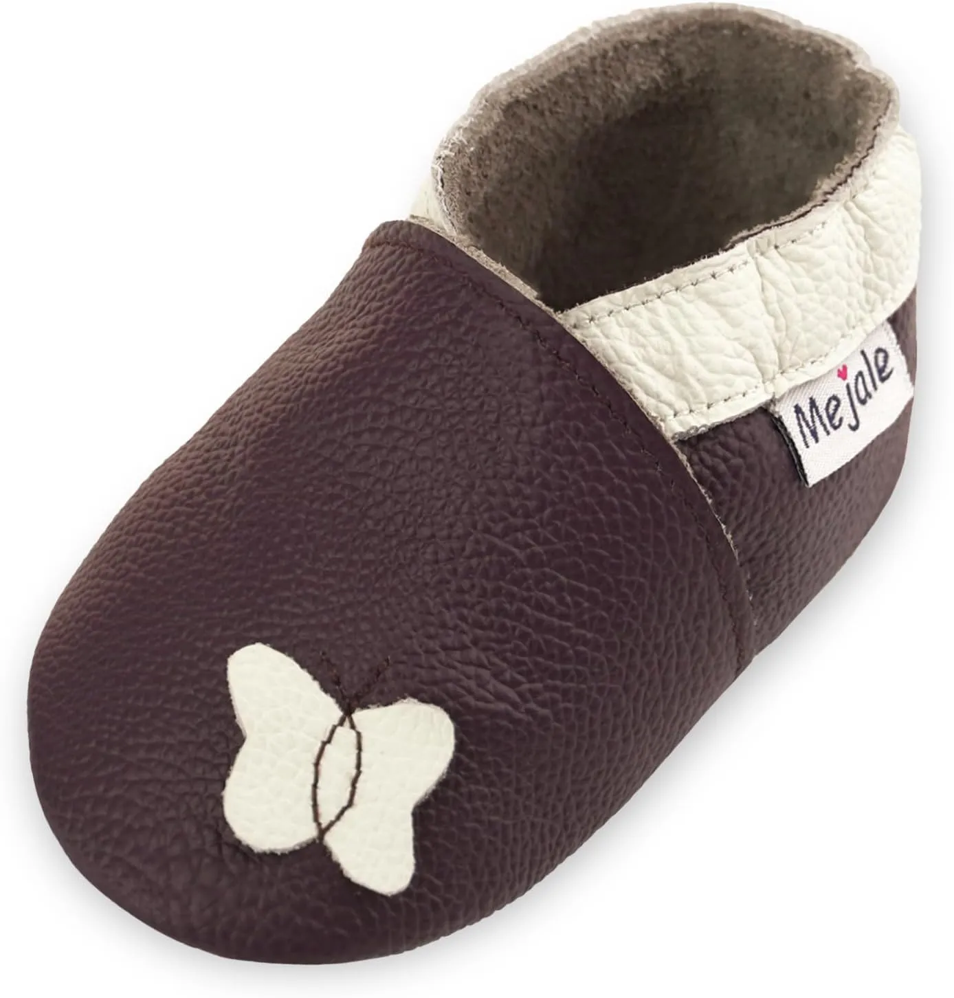 Mejale Baby Shoes Soft Sole Leather Moccasins Cartoon Butterfly Infant Toddler First Walker Slippers