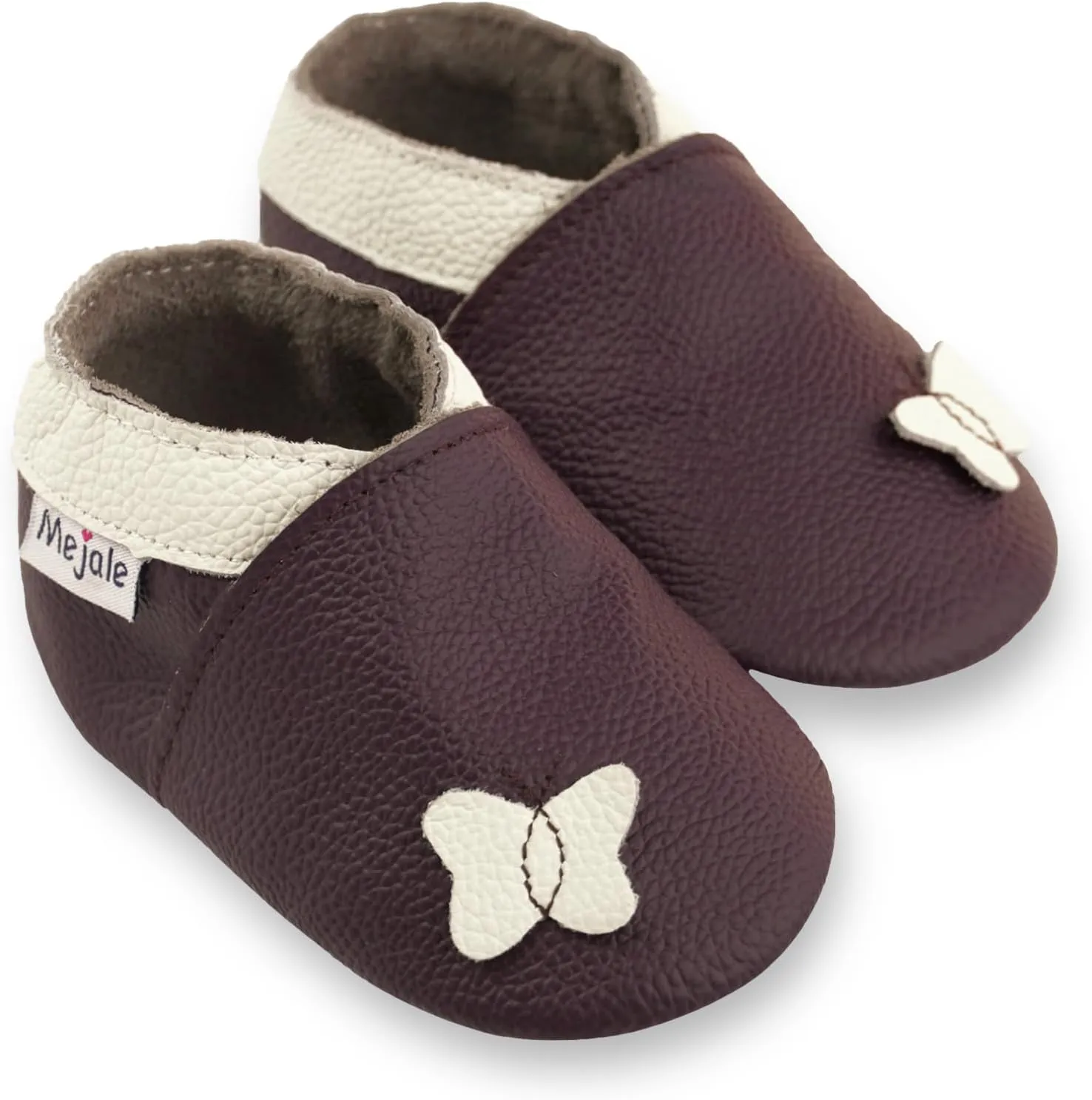 Mejale Baby Shoes Soft Sole Leather Moccasins Cartoon Butterfly Infant Toddler First Walker Slippers
