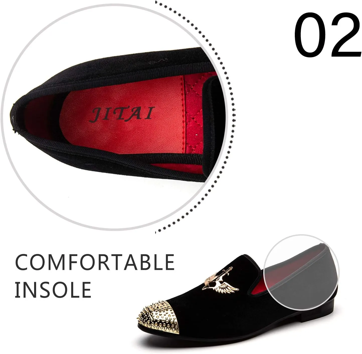 Men Genuine Leather Mens Metallic Textured Slip-on Glitter Loafers Shoes
