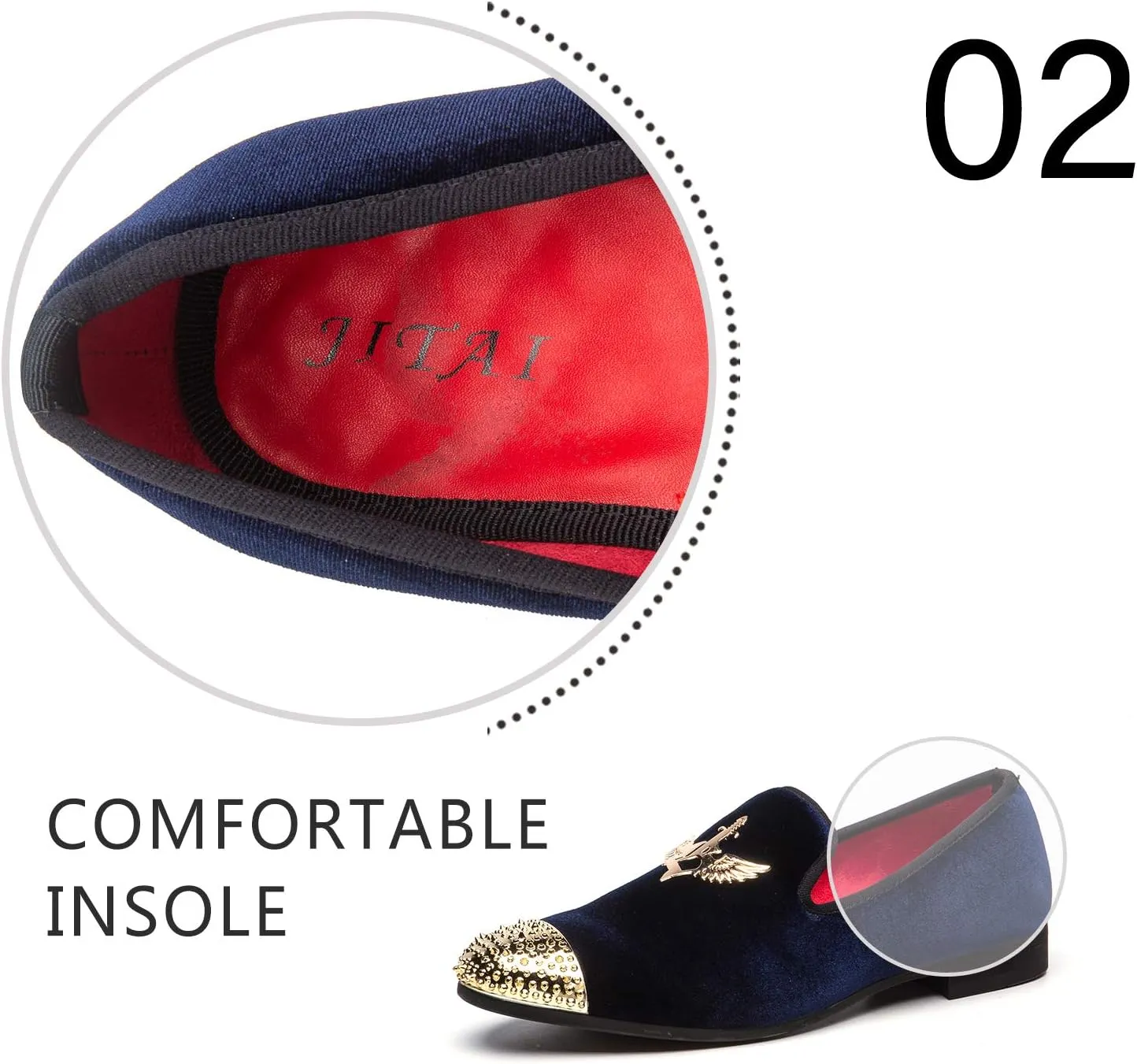 Men Genuine Leather Mens Metallic Textured Slip-on Glitter Loafers Shoes