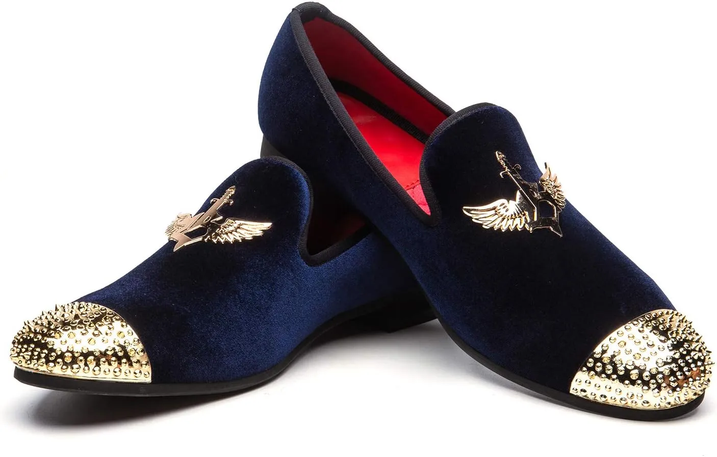 Men Genuine Leather Mens Metallic Textured Slip-on Glitter Loafers Shoes