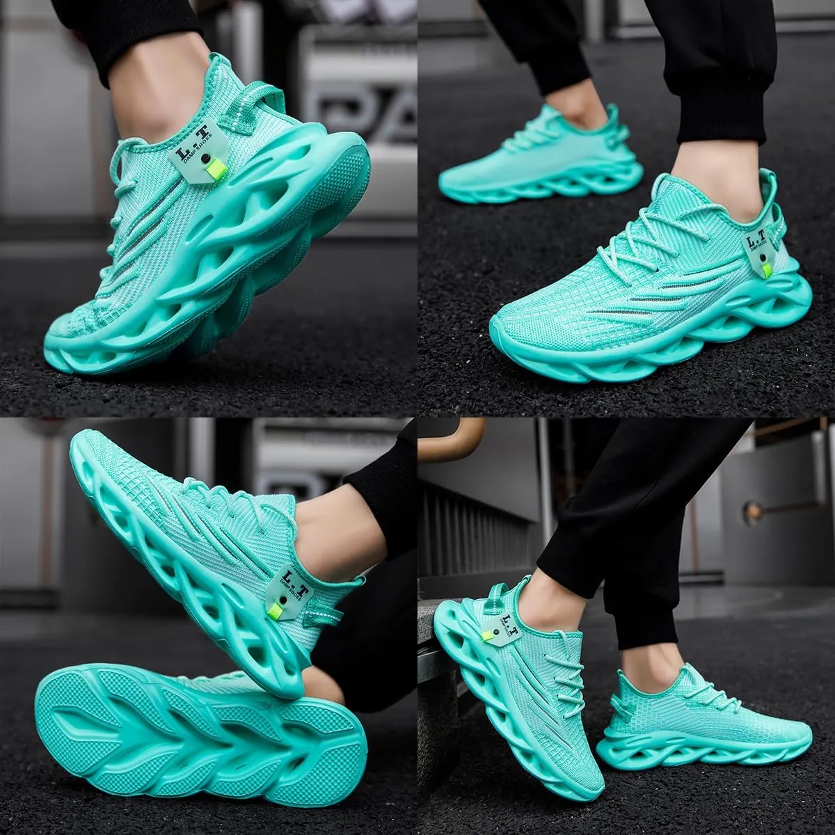 Men Running Shoes Slip On Tennis Walking Shoes Lightweight Breathable Sneakers for Gym Work Casual Soft Sole Trainers Non Slip Athletic Footwear
