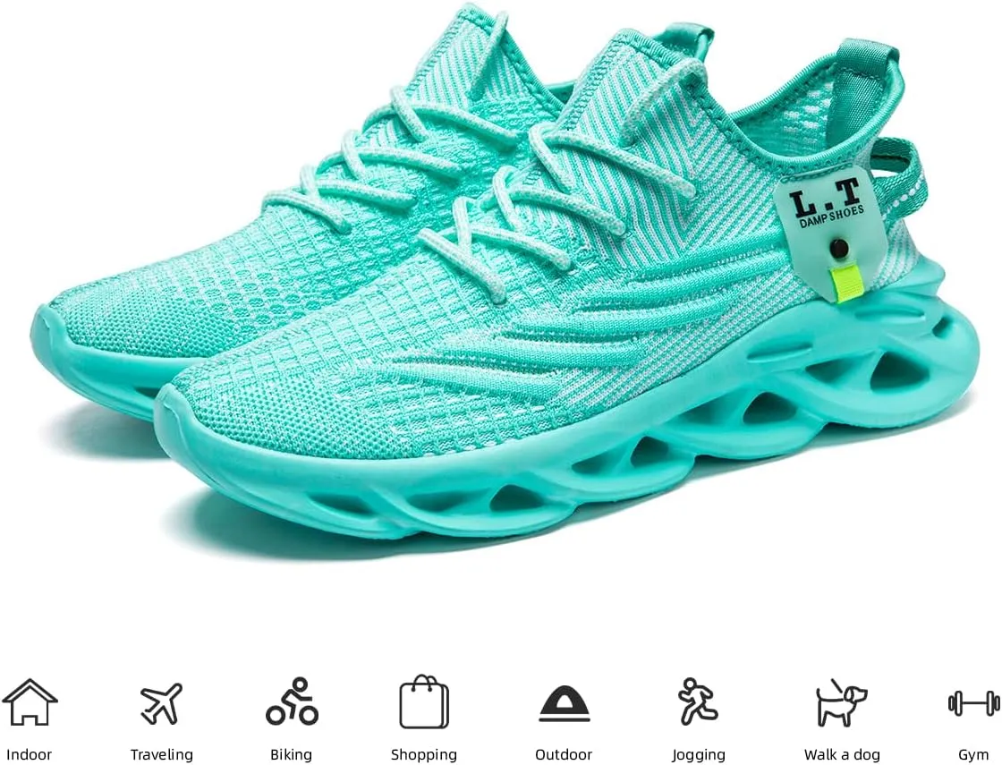 Men Running Shoes Slip On Tennis Walking Shoes Lightweight Breathable Sneakers for Gym Work Casual Soft Sole Trainers Non Slip Athletic Footwear