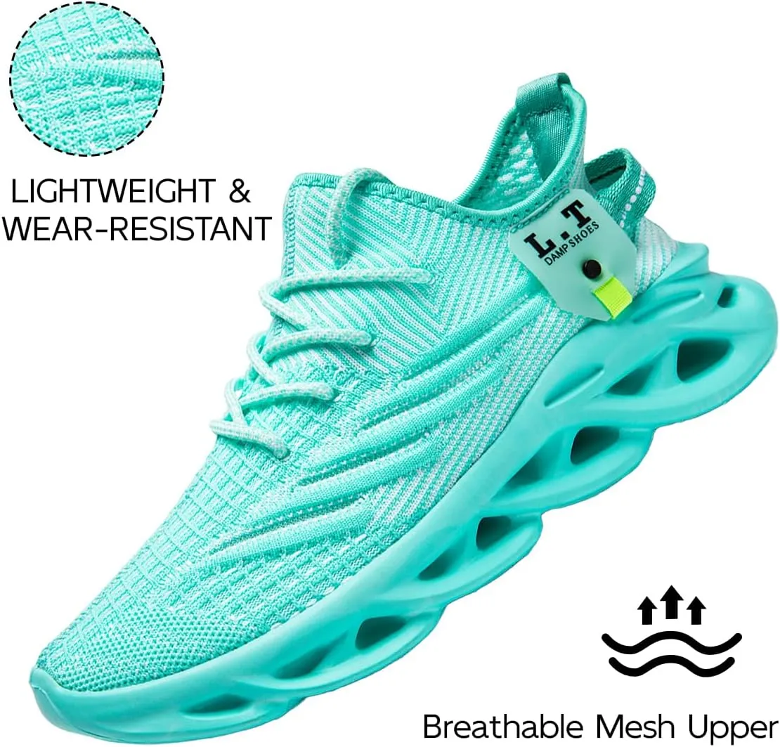 Men Running Shoes Slip On Tennis Walking Shoes Lightweight Breathable Sneakers for Gym Work Casual Soft Sole Trainers Non Slip Athletic Footwear