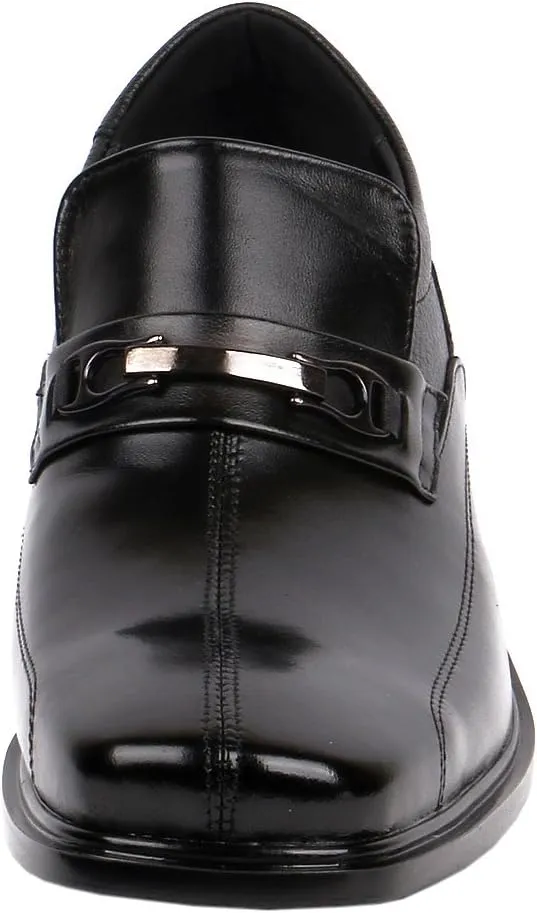 Men Shoes Increase Height Ultra Light Comfy Wide Feet Loafer Square, 3" Taller