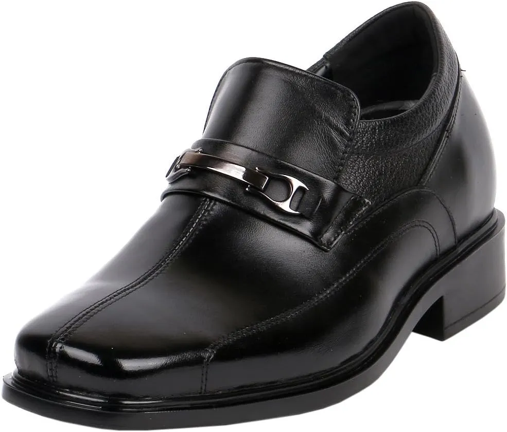Men Shoes Increase Height Ultra Light Comfy Wide Feet Loafer Square, 3" Taller