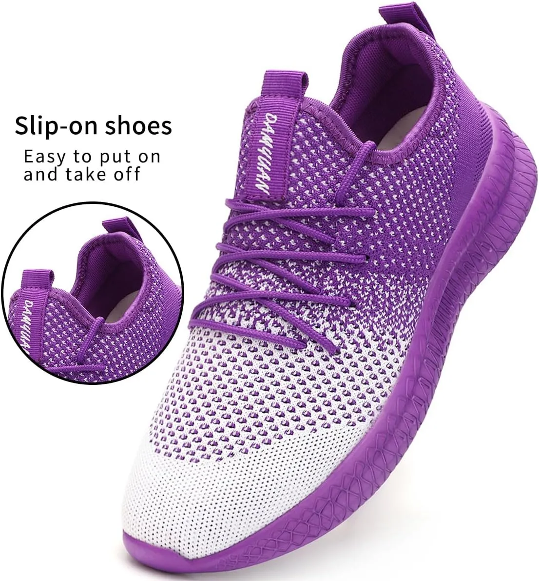 Men Slip On Running Shoes Lightweight Breathable Non-Slip Gym Sneakers Cushioned Comfort for Walking Fitness & Daily Training Leisure Athletic Sports Design