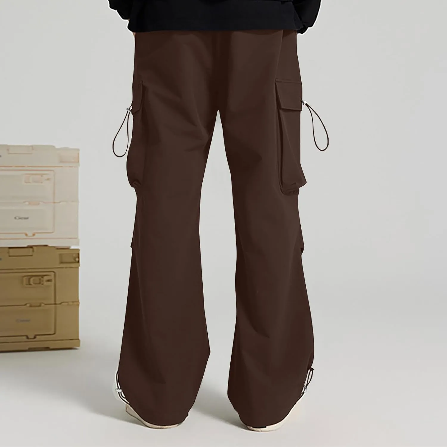 Mens Cargo Pants Relaxed Fit Elastic Waist Straight Leg Pants Rugged Flex Relaxed Fit Canvas Cargo Work Pant 2025