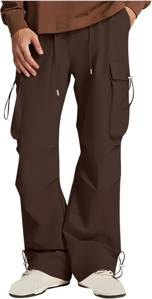 Mens Cargo Pants Relaxed Fit Elastic Waist Straight Leg Pants Rugged Flex Relaxed Fit Canvas Cargo Work Pant 2025