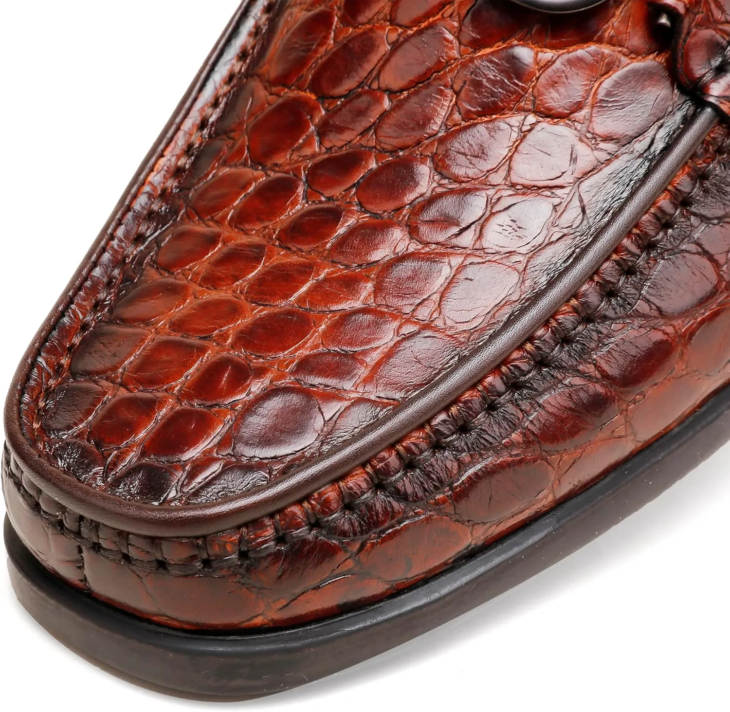 Men's Crocodile Printed Leather Dress Shoes Casual Loafer Slip on for Men