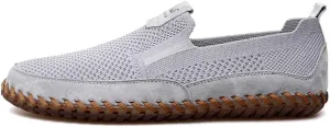 Men's Genuine Leather Loafer Shoes Slip On Soft Walking Shoes Perforated Driving Shoes