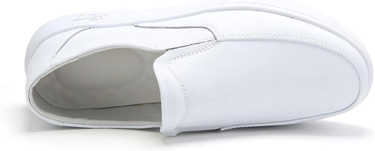 Men's Leather Slip On Loafers Comfortable Round Toe Anti-Slip Soft Sole Casual Shoes Lightweight Work Walking Formal Driving Shoe