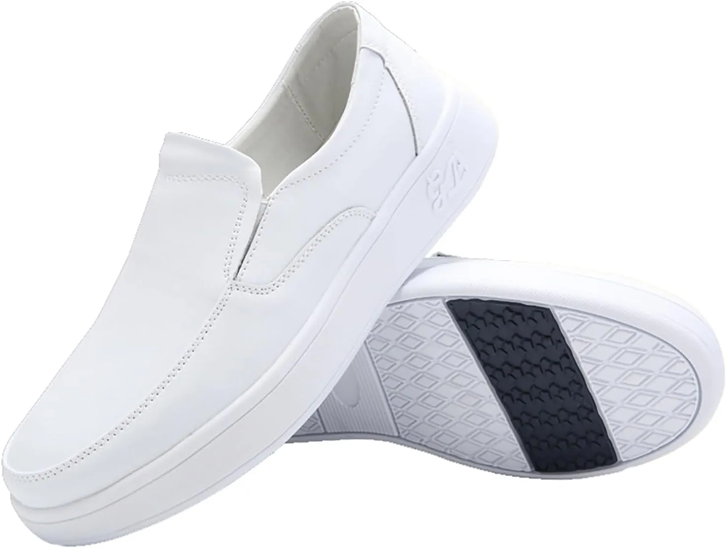 Men's Leather Slip On Loafers Comfortable Round Toe Anti-Slip Soft Sole Casual Shoes Lightweight Work Walking Formal Driving Shoe
