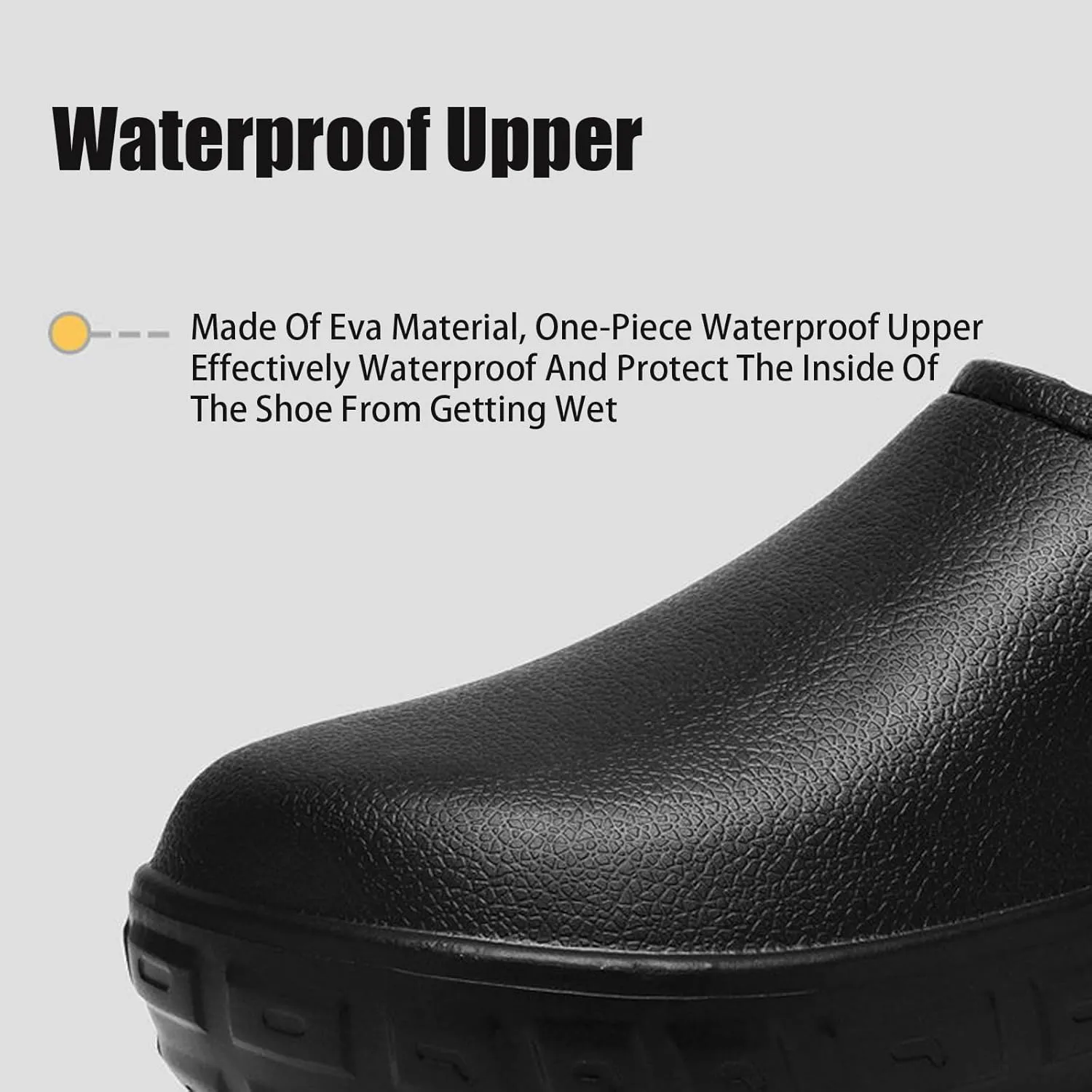 Men's Leather Slip-On Platform Chef Work Shoes Comfort Fully Fur Lined Waterproof Non Slip Soft Bottom Chef Muller Shoes for Caring Kitchen Garden Nurse Shoes