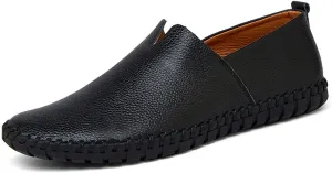 Men's Lightweight Casual Genuine Leather Slip On Penny Loafer Flats Soft Driving Walking Shoes
